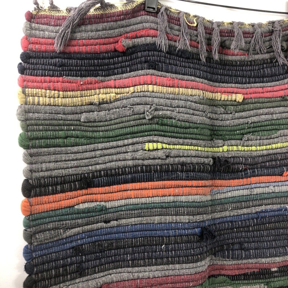 Indian Handmade Chindi Rag Rug Small Rug Ft Throw Rug Washable Hippie Recycled - Picture 8 of 12